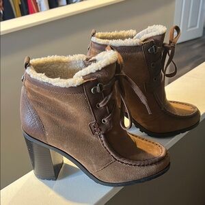 Women's Brown Lace-Up Ankle Boots Sam Edelman